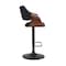 Armen Living Aspen Adjustable Swivel Black Faux Leather and Walnut Wood Bar Stool with Black Base LCASBAWABL - alternate 2